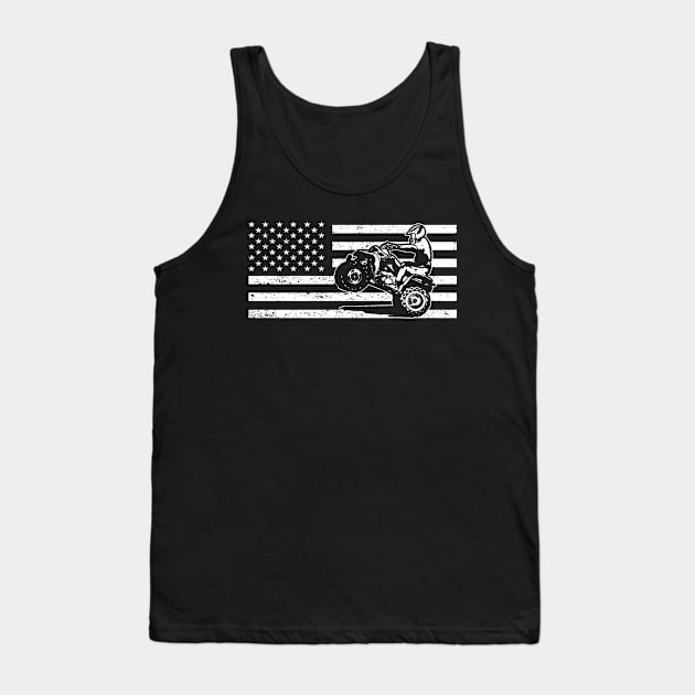 American Flag Four Wheeler Quad Men ATV Riding Tank Top by anesanlbenitez